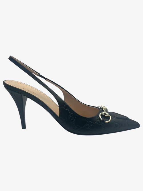 Gucci Horsebit Slingback Schwarz – Größe 38,5 Gucci