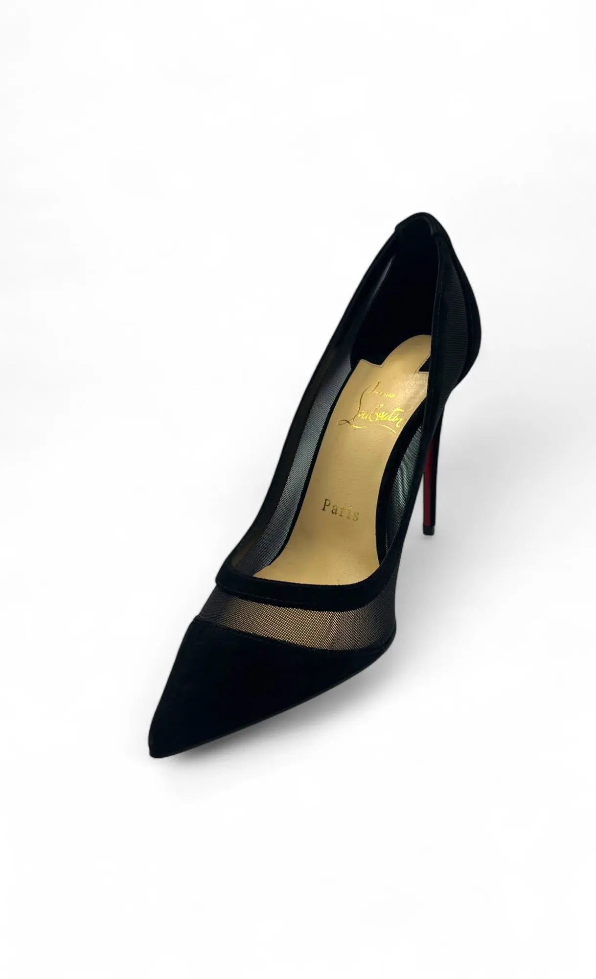 クリスチャンルブタン 24.5cm パンプス 黒 エナメル 37.5 クリスチャン