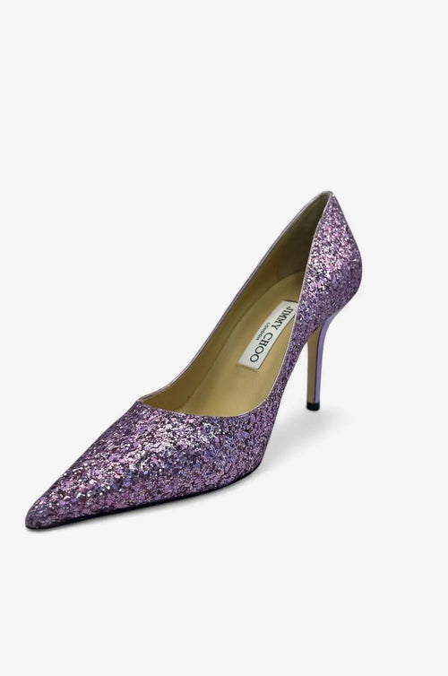 Jimmy Choo Romy 100 Pink/Violett Glitter Pumps – Größe 36,5 Jimmy Choo