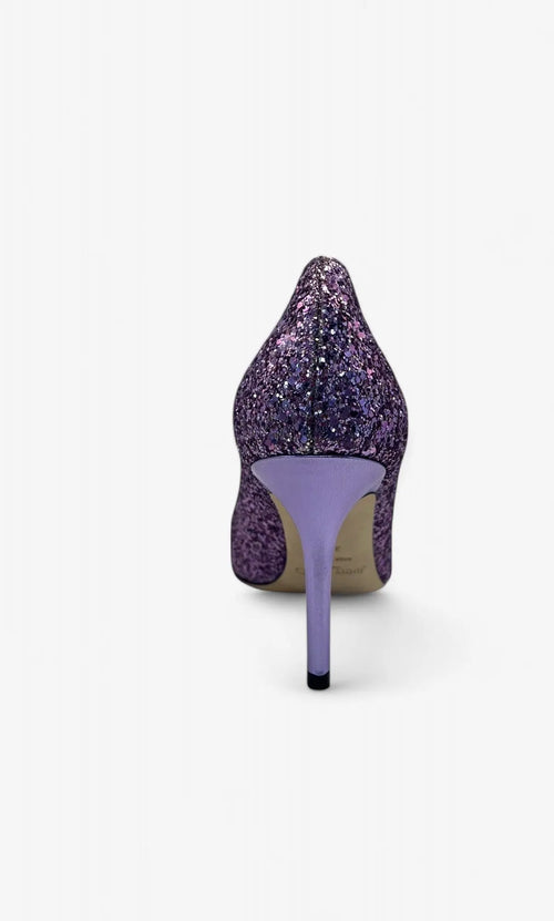 Jimmy Choo Romy 100 Pink/Violett Glitter Pumps – Größe 36,5 Jimmy Choo