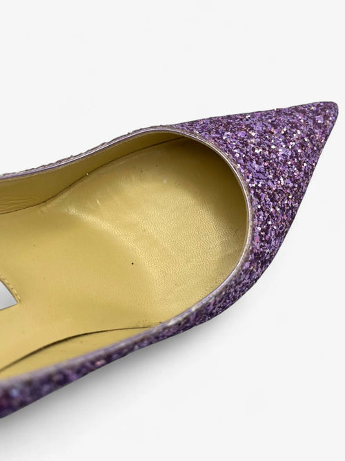 Jimmy Choo Romy 100 Pink/Violett Glitter Pumps – Größe 36,5 Jimmy Choo