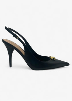 Valentino Garavani Slingback-Pumps VLogo The Bold Edition 60 Schwarz – Größe 40,5 Valentino Garavani