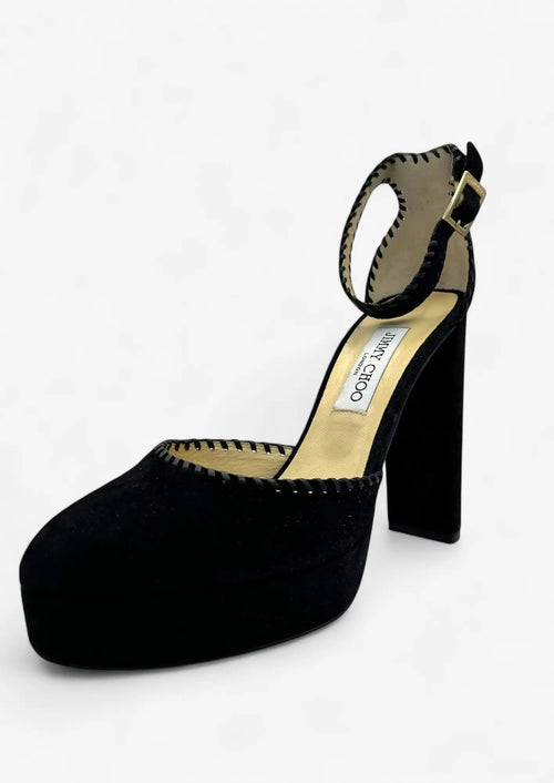 Jimmy Choo Daphne 120 Plateaupumps aus schwarzem Wildleder – Größe 40 Jimmy Choo