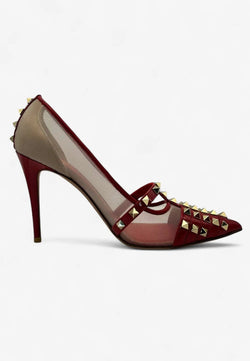 VALENTINO GARAVANI Rockstud Alcove Pumps in Purpurrot – Größe 38 Valentino Garavani