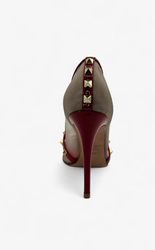 VALENTINO GARAVANI Rockstud Alcove Pumps in Purpurrot – Größe 38 Valentino Garavani