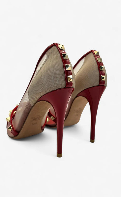 VALENTINO GARAVANI Rockstud Alcove Pumps in Purpurrot – Größe 38 Valentino Garavani