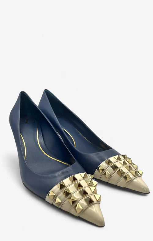 Valentino Garavani Kitten Heels Marineblau – Größe. 37 Valentino Garavani