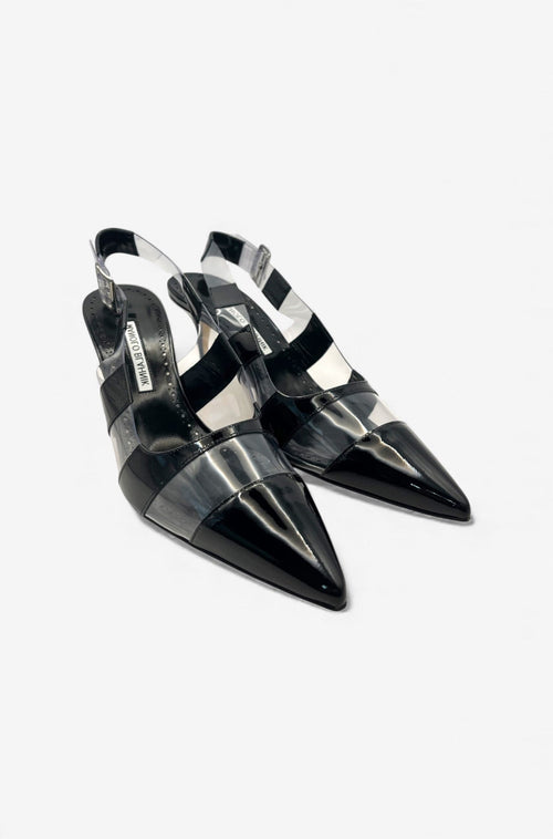 Manolo Blahnik Slingback-Pumps Uxra mit Lackleder – Größe 39,5 Manolo Blahnik