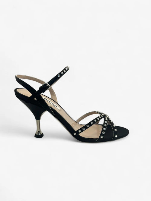 Miu Miu Sandalen Black mit Swarovski Kristallen - Größe 37.5 Miu Miu