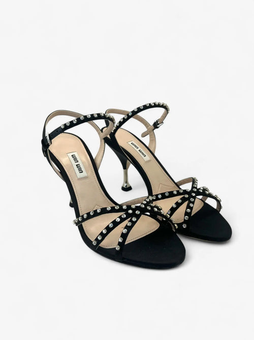 Miu Miu Sandalen Black mit Swarovski Kristallen - Größe 37.5 Miu Miu