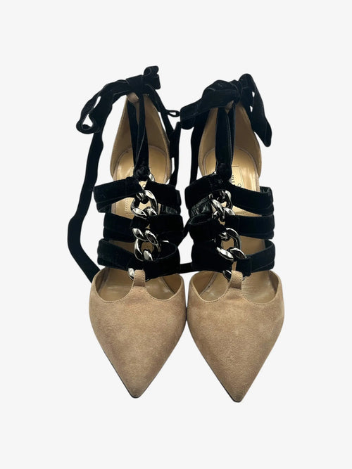Valentino Garavani Chain Ankle Strap Pumps Beige – Größe 38 Valentino Garavani