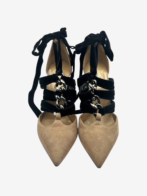 Valentino Garavani Chain Ankle Strap Pumps Beige – Größe 38 Valentino Garavani