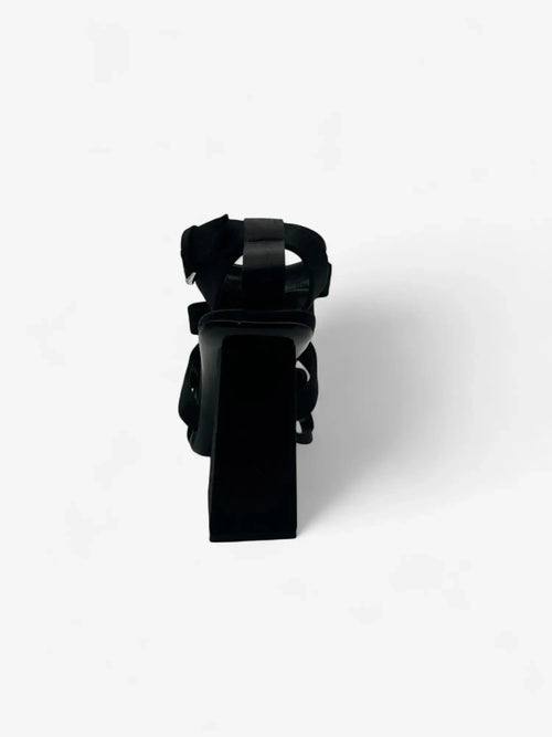 Versace Sandale mit Medusa-Emblem in schwarzen Satin - Größe 36,5 - Amandly