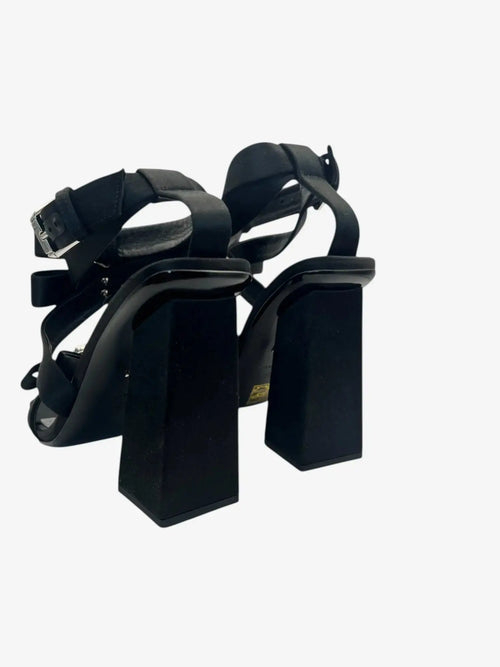 Versace Sandale mit Medusa-Emblem in schwarzen Satin - Größe 36,5 Versace